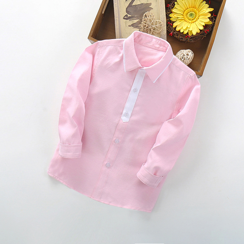 IENENS Boys Shirts Kids Clothes Solid Color 3-11Years Baby Long Sleeve Shirts Spring Tops Tees Shirts Children Casual Blouse