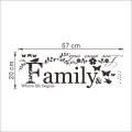 % Family where life begins love nevev ends quote wall stickers flower butterfly bird vinyl home decoration bedroom living room