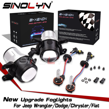 Sinolyn Fog Lights For Chrysler 300C/Fiat/Dodge Journey/Jeep Wrangler Bi xenon Lens H11 HID Driving Lamps Car Accessories Tuning