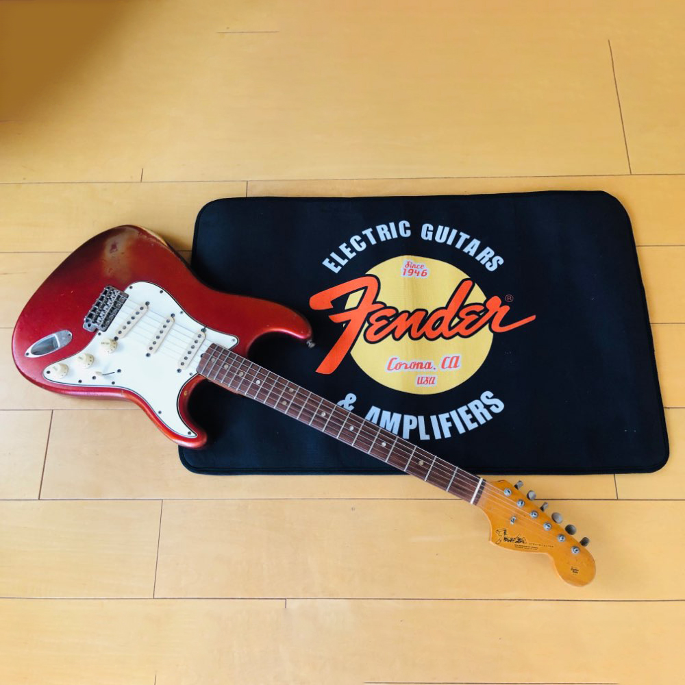Fender Guitar Rock Round Carpet Floor Mats Printed Area Rug Sound Insulation Pad For Love Music Room Bedroom Home Decorative