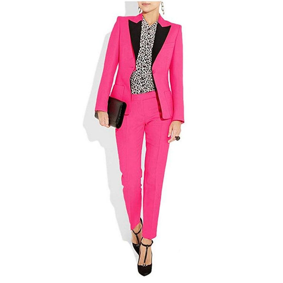 Jacket+Pants Women's Business Suit Female Office Uniform Ladies Formal Trouser Suit Double Breasted Women's Tuxedo Custom