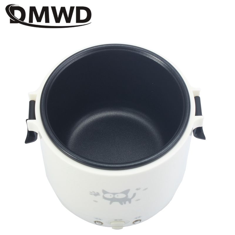 DMWD 1L Mini Electric Rice Cooker Portable Soup Pot Cooking Pot MultiCookers 12/24/220V Multicookings For Car Truck And Travel