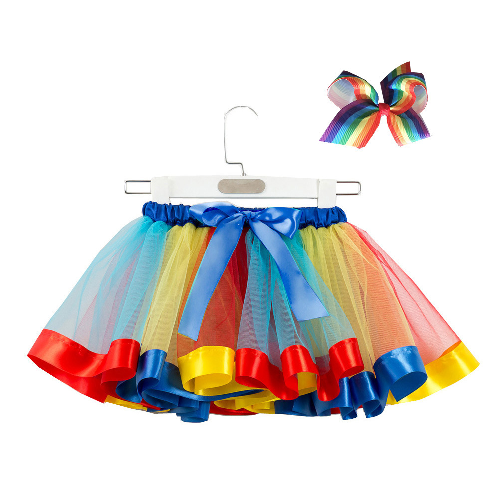 2020 New Tutu Skirt Baby Girl Clothes 12M-8Yrs Colorful Mini Pettiskirt Girls Party Dance Rainbow Tulle Skirts Children Clothing