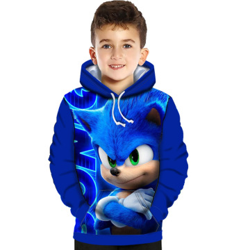 Z&Y 2-16Y Super Sonic The Hedgehog Hoodies Kids Sweatshirts Boys Sweater 3D Colorful Cosplay Costume for Toddler Girls Outfits