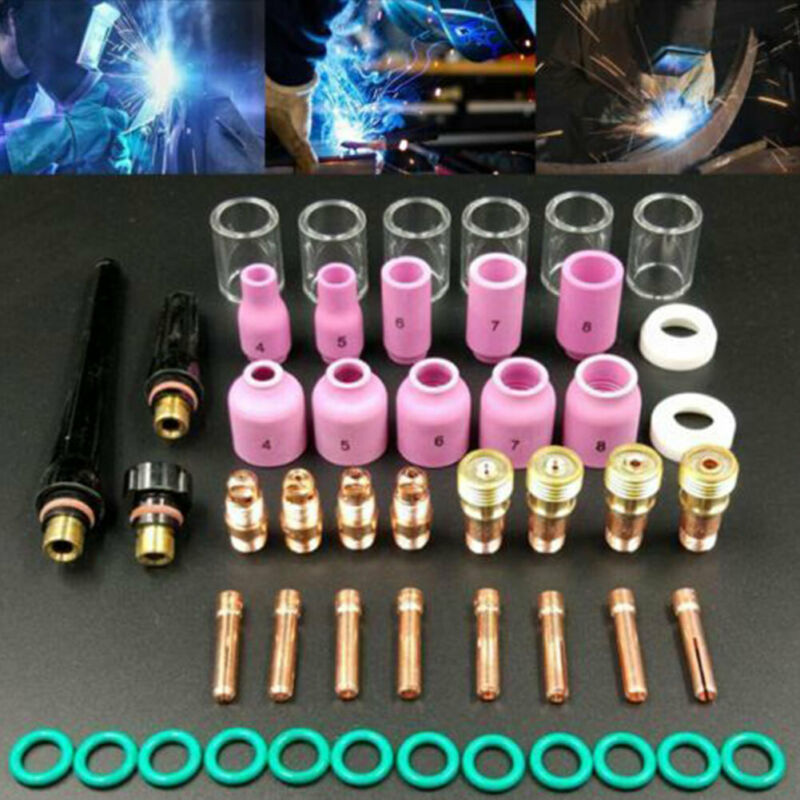 49pcs Welding Torch Gas Lens #10 Cup Tool Set Accessories For Tig WP-17/18/26