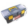 Black Large Portable Plastic Hardware Tool box with Storage Box for Home or Outdoor Finishing Debris