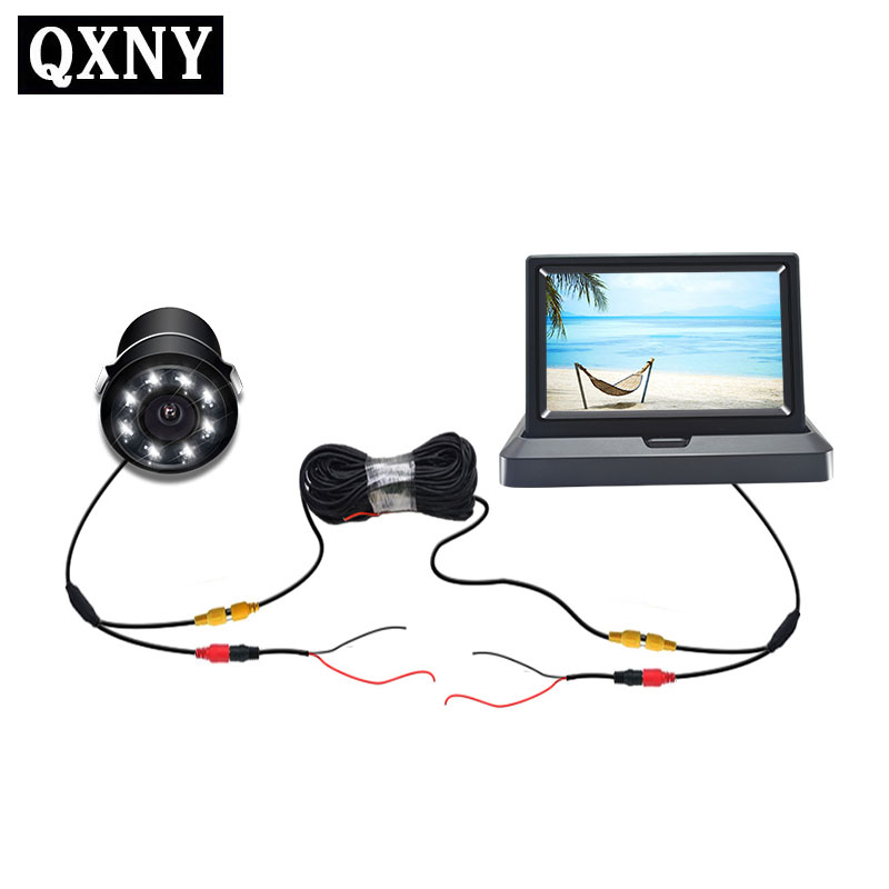 QXNY car folding monitor HD video car parking monitor TFT LCD screen 5 inch display with rear camera 800X480 Resolution