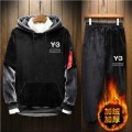 Men's Hood Velour Velvet Sport Sweatshirt Tracksuit Track Suit Outwear 2PC Jacket Coat Pants Trousers Sets Outfits