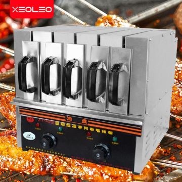 XEOLEO 5 Group Commercial Skewer machine 3600W BBQ Electric Grill machine Kebab Barbecue Machine Smokeless Barbecue Maker