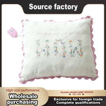 Chic Pastel Wildflower Embroidered Pillow for Cozy Spaces