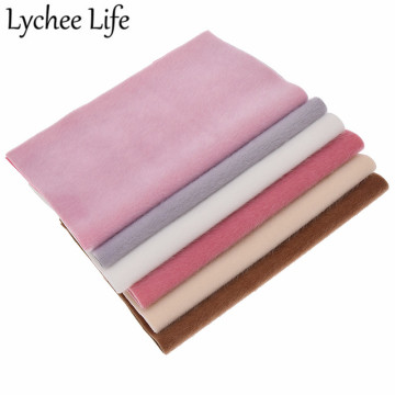 Lychee Life A4 Fur Leather Flocking Fabric 29x21cm Solid Color Flocked Fabric DIY Handmade Sewing Clothes Accessories Supplies