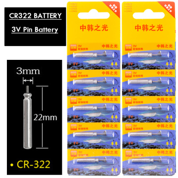 10pcs/lot CR322 Batteries Fishing Float Electric Float 3V Night Light Lithium Pin Cells Float Accessories Fishing Tools Tackles