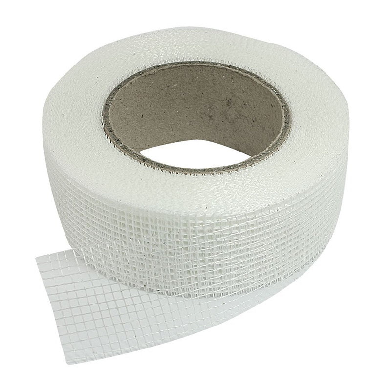 Self-adhesive white fiberglass mesh tape for cracks holes