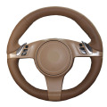 Hand Sewing Car Steering Wheel Cover Wrap Suede Cow leather For Porsche Cayenne 2011 2012 2013 2014 Microfiber Leather Stuurhoes