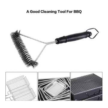 Grill Brush BBQ Barbecue Grill Brush Clean Tool Stainless Steel Wire Bristles Triangle Cleaning Brushes With Handle