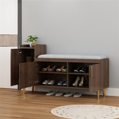 Supply Wooden Shoe Cabinet Bench with Soft Seat Cushion with High Quality