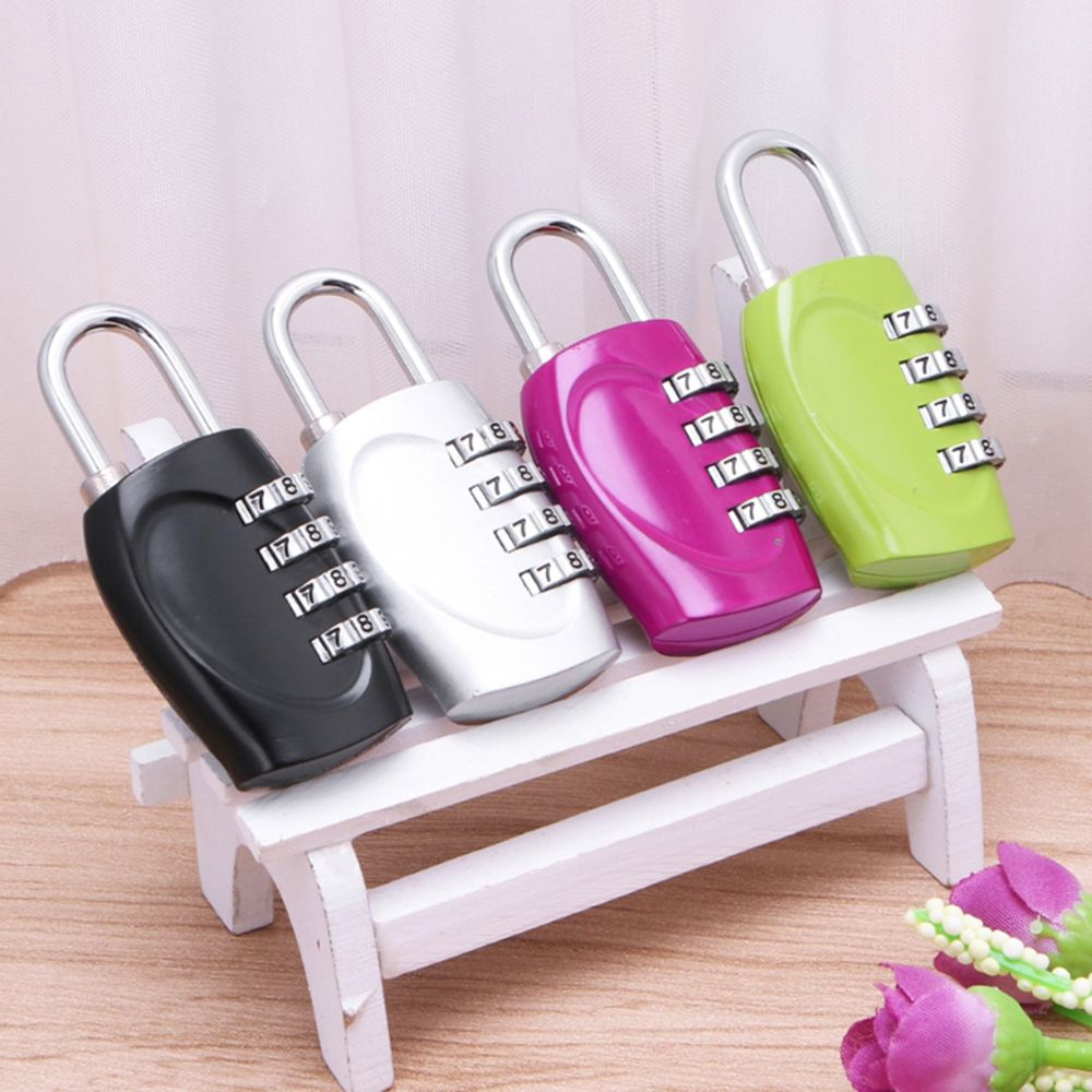 4 Dial Digit Password Lock Combination Suitcase Luggage Metal Code Password Lock Padlock Multi Colors Travel Safe Lock