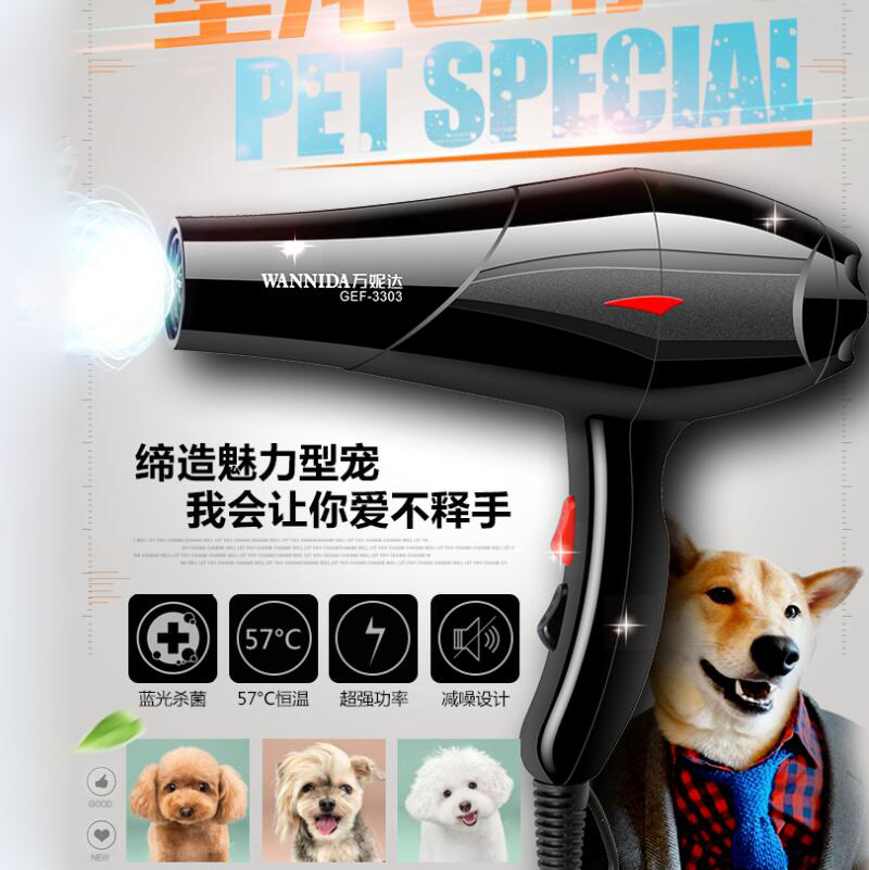 3200W Professional Pet Hairdryer Blowing Machine High Power Mute Dog Hair Dryer Golden Hair Teddy Cat Hair Blower Heater