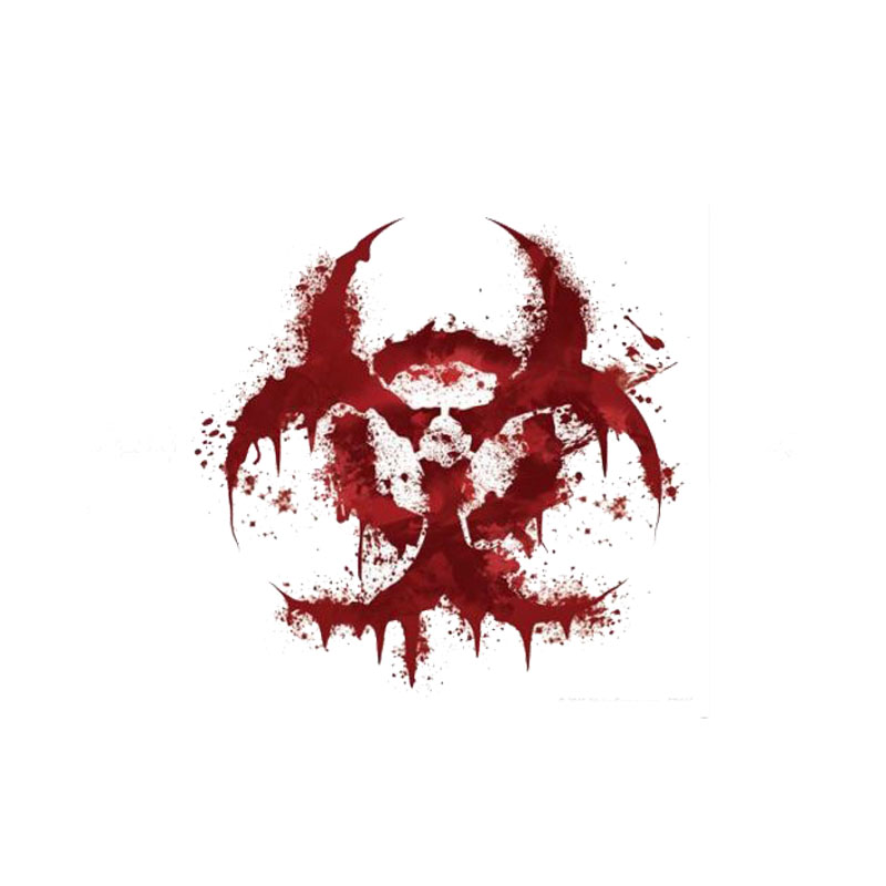 HotMeiNi WHITE BLOODY BIOHAZARD V2 Bloody Personality Funny Car Sticker Reflective Car Accessories Motorcycle Parts 11CM*11CM