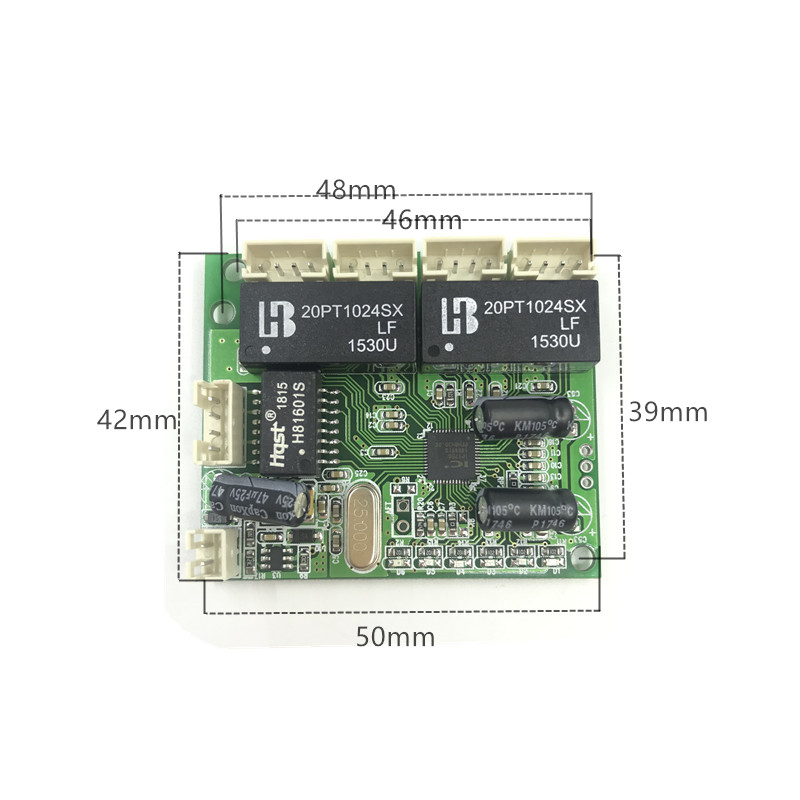 Mini 5V 12V switch module PBC OEM module mini size 3/4/5 Ports Network Switches Pcb Board mini ethernet switch module 10/100Mbps