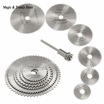 7pcs Mini HSS Circular Saw Blade Rotary Tool For Dremel Metal Cutter Power Tool Set Wood Cutting Discs Drill Mandrel Cutoff