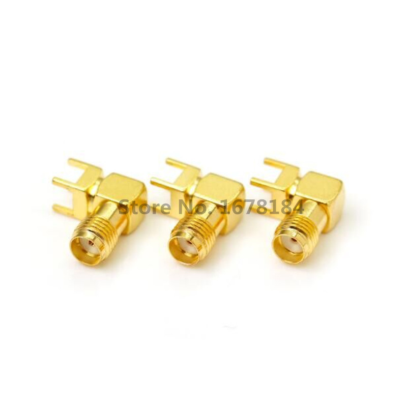 10PCS SMA female Thru Hole plug Right Angle 90 DEGREE ( SMA-KWE ) PCB Mount connector RF adapter .