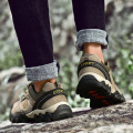 Brand Hiking Men Shoes Outdoor Trekking Mountain Sneakers Breathable Man Hunting Boots Lace Up Sports Genuine Leather Mens Shoes