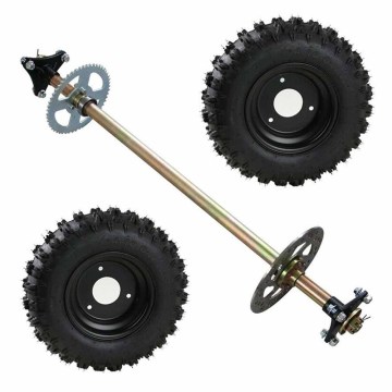 TDPRO Go Kart Rear Axle Assembly Kit 4.10-6 Wheels Hubs Rear Tire Tyre for Mini Bike Drift Trike Golf Kid DIY Set Assembly