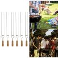 6PCS Stainless Steel U-Shaped Barbecue Brazing Fork Needle Barbecue Grilling Skewers Metal Skewer Double Prongs BBQ Tools #4W
