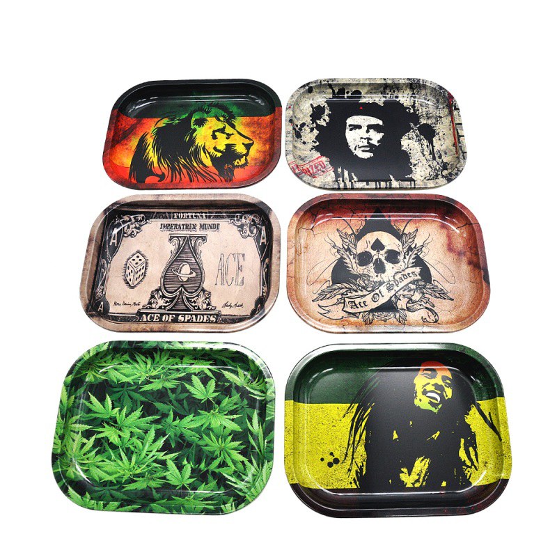 Metal Tobacco Tray Weed Herb Spice Rolling Storage Tray for Smoking Weed Herb Grinder Cigarette Container Tray Z