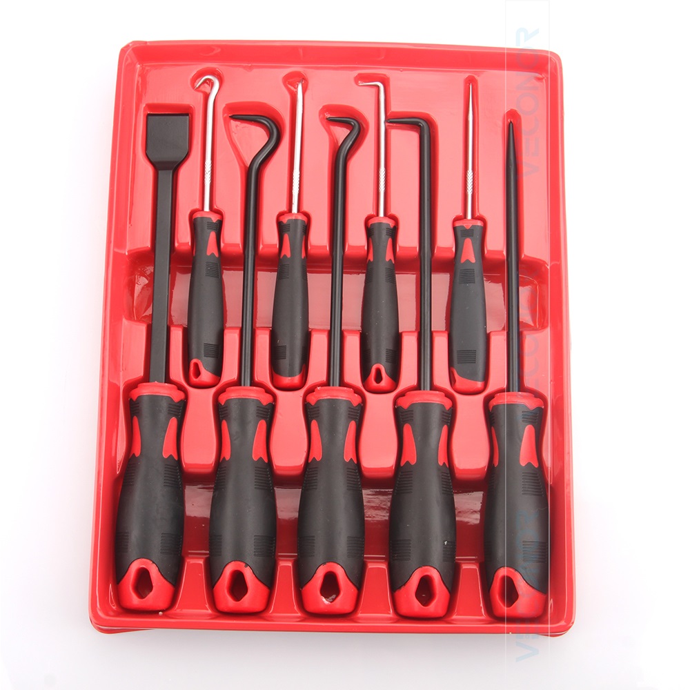 9pcs O-Ring Pick Tool Removal Oil Seal Pick Set Tools Hook Pick Remover Kit Automotive Long Hook Tool