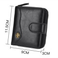 2020 new style men's retro wallet short men's multifunctional wallet zipper coin purse PU waterproof anti-theft wallet