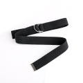 Fashion Casual Unisex Nylon Canvas Fabric Belt Strap D Ring Buckle Waist Band Solid Color Long Cloth Dress Knitted Waistband