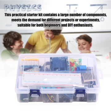 DIY Electronic Starter Kits Electronic Project Beginner Learning Kit with Sensors Stepper Motor Breadboard Electronics Component