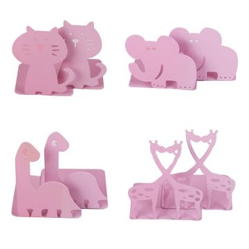 1 Pair Cartoon Animal Bookends Book Stand Support Desktop Office Magazine Organizer Rack Shelf Holder