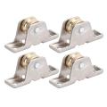 WINOM 4Pcs Metal Roller Wheel Single Bearings Window Sash Pulley Rod Rollers Alloy Curtain Rail Track Wheels For Door