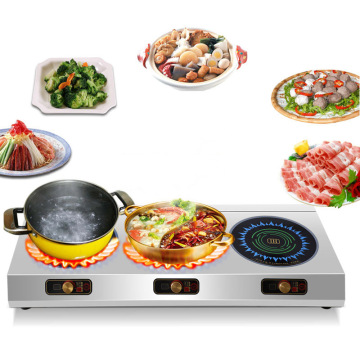 Commercial Induction Cooktops Electric Ceramic Stove Multi-head Three Induction Cookers Electromagnetic Oven 2500w*3