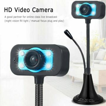 HD Computer Webcam With Microphone USB Web Camera Built-In Sound-absorbing For Computer Office Study Game Rotation Webcam