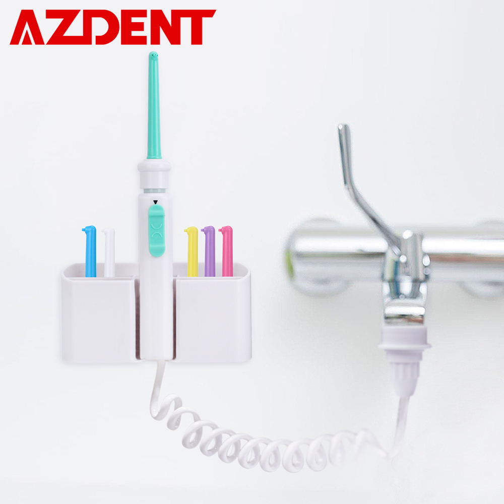 AZDENT 6pcs Nozzles Flexible Oral Irrigator Faucet Water Dental Flosser Water Jet Pick SPA Floss Cleaning Mouth Denture Cleaner
