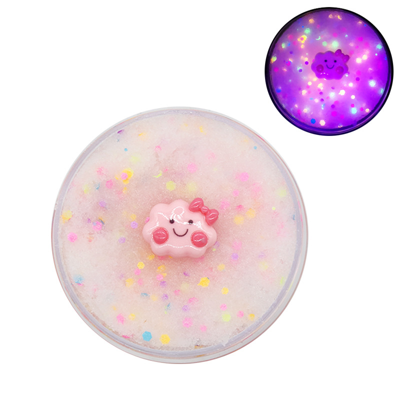 Glow In The Dark Diy Could Slime Scented Soft& Non-sticky Stress Relief Toy Cloud Fluorescent Drawing Mud Puzzle Plaything