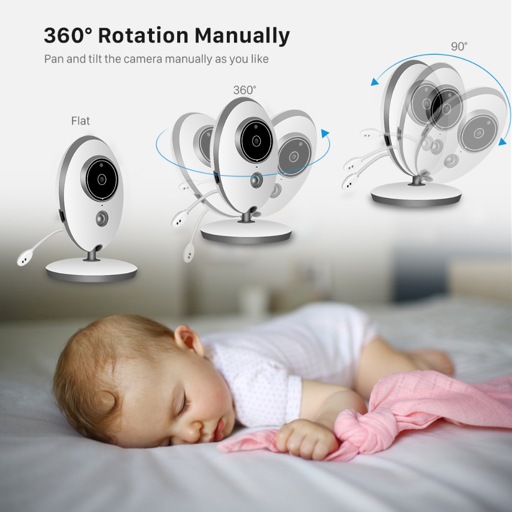 VB605 Wireless Video Baby Monitor 2.4 Inch Color Security Camera Intercom IR 24h Baby Walkie IR LED Portable Baby Camera