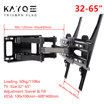 6 Arms TV Mount 32-65 inch LCD racket For TV Wall Stand Full Motion Swivel Tilt Mount Retractable Bracket MAX VESA 400x400mm