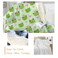 BeddingOutlet Cute Frog Sherpa Fleece Blanket Cartoon Bedding Golden Glittering Crown Custom Blanket Prince Fairy Tale Blanket