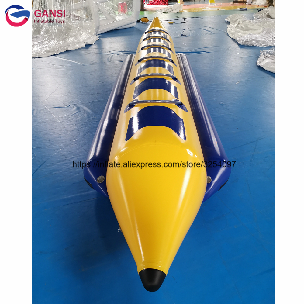 Free Shipping Customized Size Inflatable Flying Fish Tube Towable Water Floating Inflatable Banana Boat With Air Pump