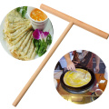 12*17cm Kitchen T-shaped Pipe Boards wooden crepe maker pancake batter spreader stick Crepe Maker Wooden Rack Spreader Tools