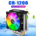 CR1200 2 Heat Pipe Tower CPU Cooler RGB 3Pin Cooling Fans Heatsink 9cm color soft light fan PU Cooler Streamer radiator