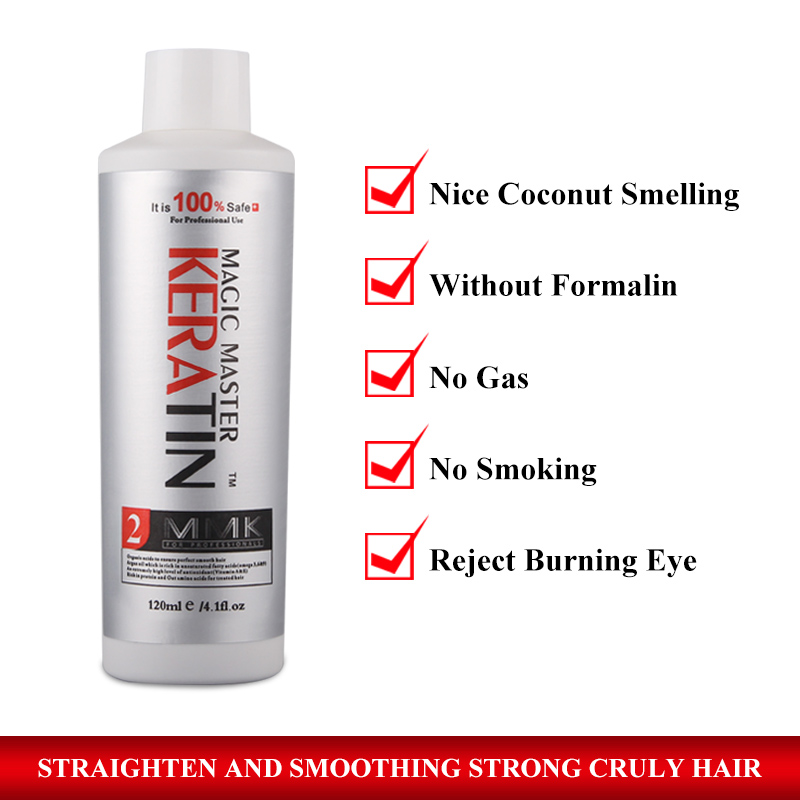120ml Free Formalin Keratin Coconut Smell Hair Treatment Natural +120ml Purifying Shampoo Straightening for Hair