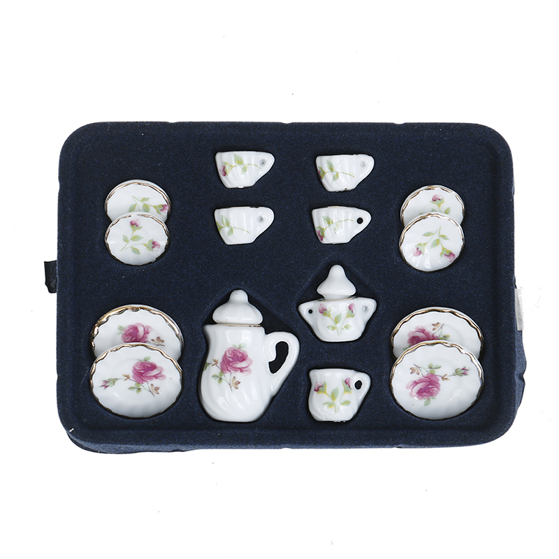 15/8/9/4/2Pcs 1:12 Dolls House Miniature Mugs Dish Cups Pot Set Direction Furniture Toys Coffee Tea Cups Dollhouse Accessory