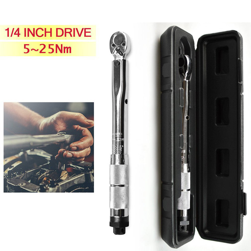 Torque Wrench Bike 1/4 Square Drive 5-25 Nm Two-Way Precise Ratchet Wrench Repair Spanner Key Hand Tools Dropshipping support