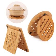 Bamboo Trivet Non-Slip Heat Resistant Hot Pot Holder Mat Pads Coffee Tea Cup Holder Table Decorative for Hot Pans Dishes Coaster